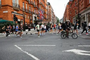 "London run club gathering for community fitness event"